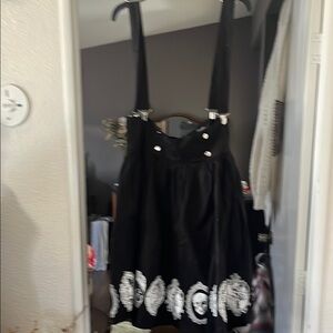 Skelton mirror Halloween  Black and overall Midi Dress stencil, crows, new